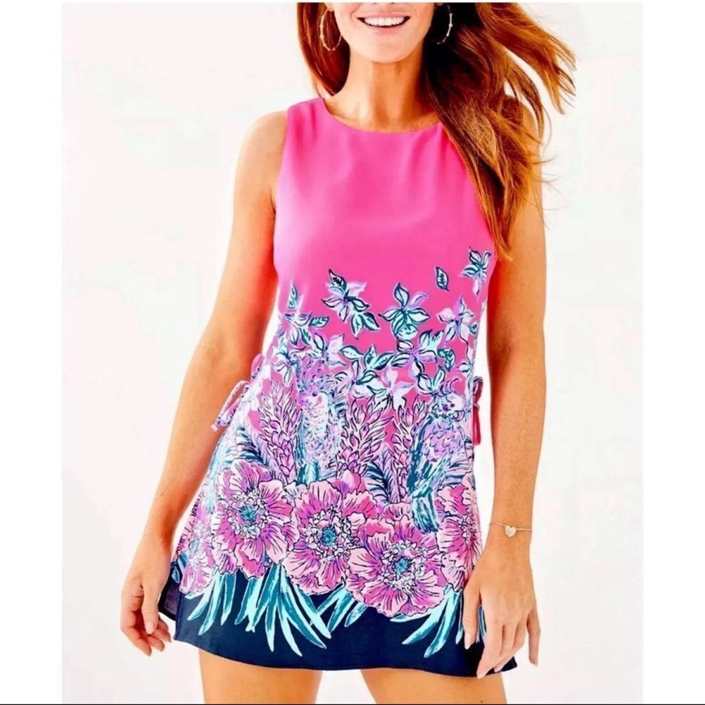 Lilly Pulitzer Donna Romper 0 Pink Tropics Lucky Lady Engineered Romper 0